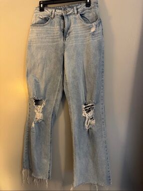 Rewash Light Blue Distressed Straight Leg Jeans